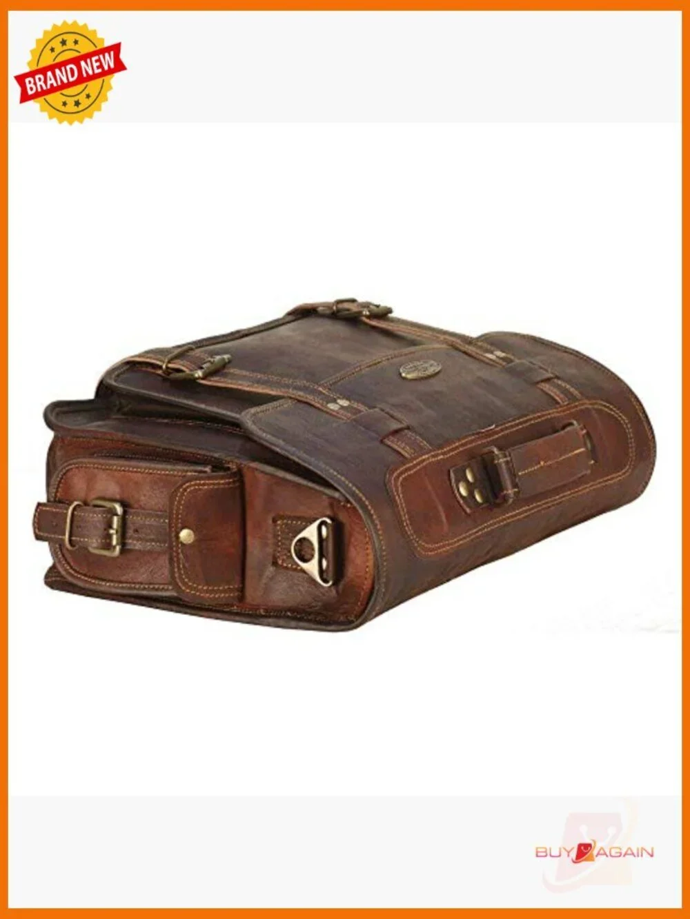 Vintage Handmade Leather Messenger Bag 15.6